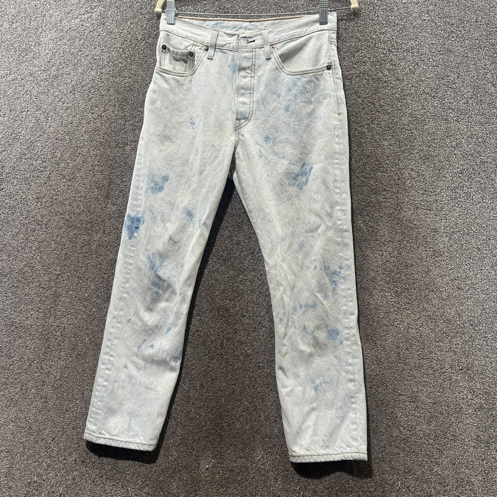 Levis 501 Light Wash Acid Dye Straight Leg Jeans W27‎ L26 Button Fly Grunge